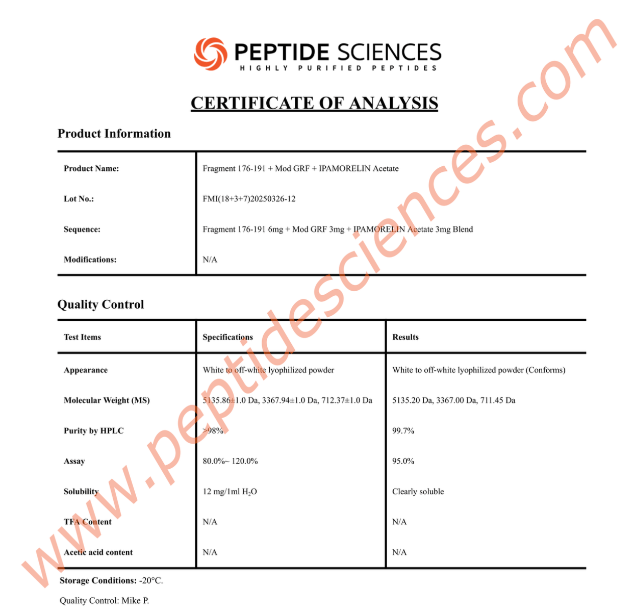 Fragment Modified GRF Ipamorelin 12mg (Blend) - Image 2